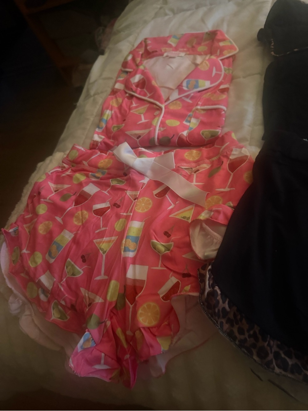 Just Jordann’s Sunshine Sisters Women's Pink Cocktail-Print  Pajama Set